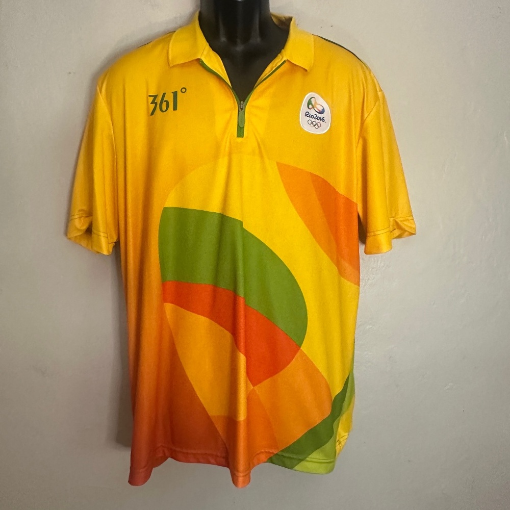 Rio Olympics 2016 1/4 Zip Polo 25" armpit to armpit no size tag Gently worn